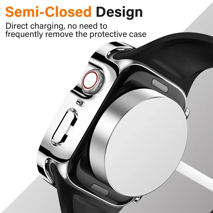 Metal Frame Apple Watch Screen Protector Case