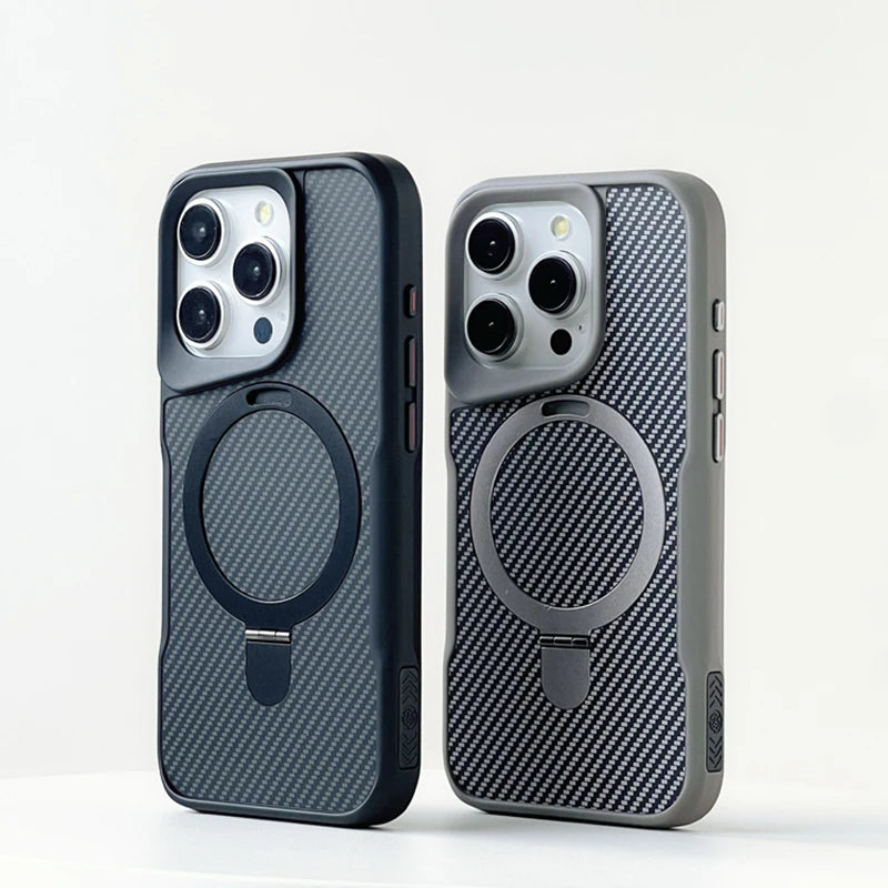 Carbon Fibre Case with KickStand for iPhone