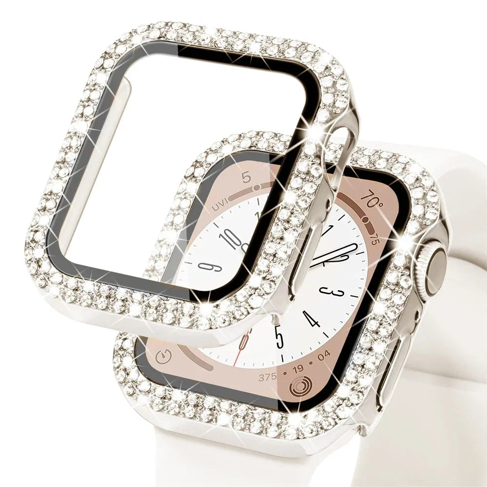 Double Rhinestone Apple Watch Case with Screen Protector