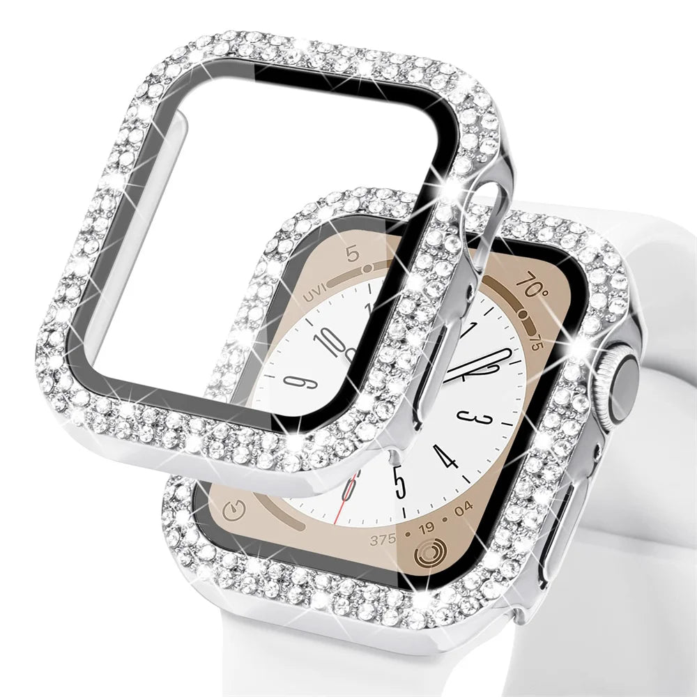 Double Rhinestone Apple Watch Case with Screen Protector