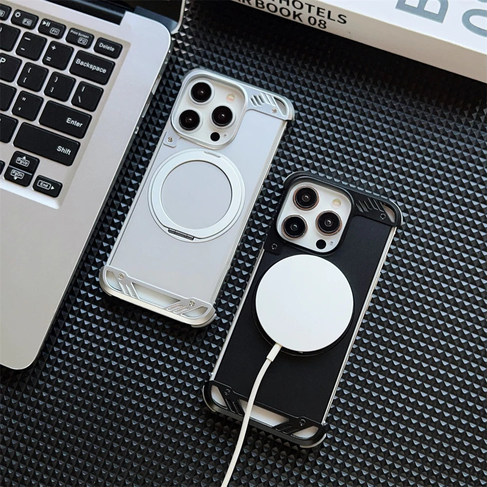 Shockproof Case with 360° Magnetic Metal Holder For iPhone Series