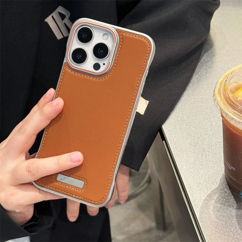 Leather Frameless Case For iPhone Series