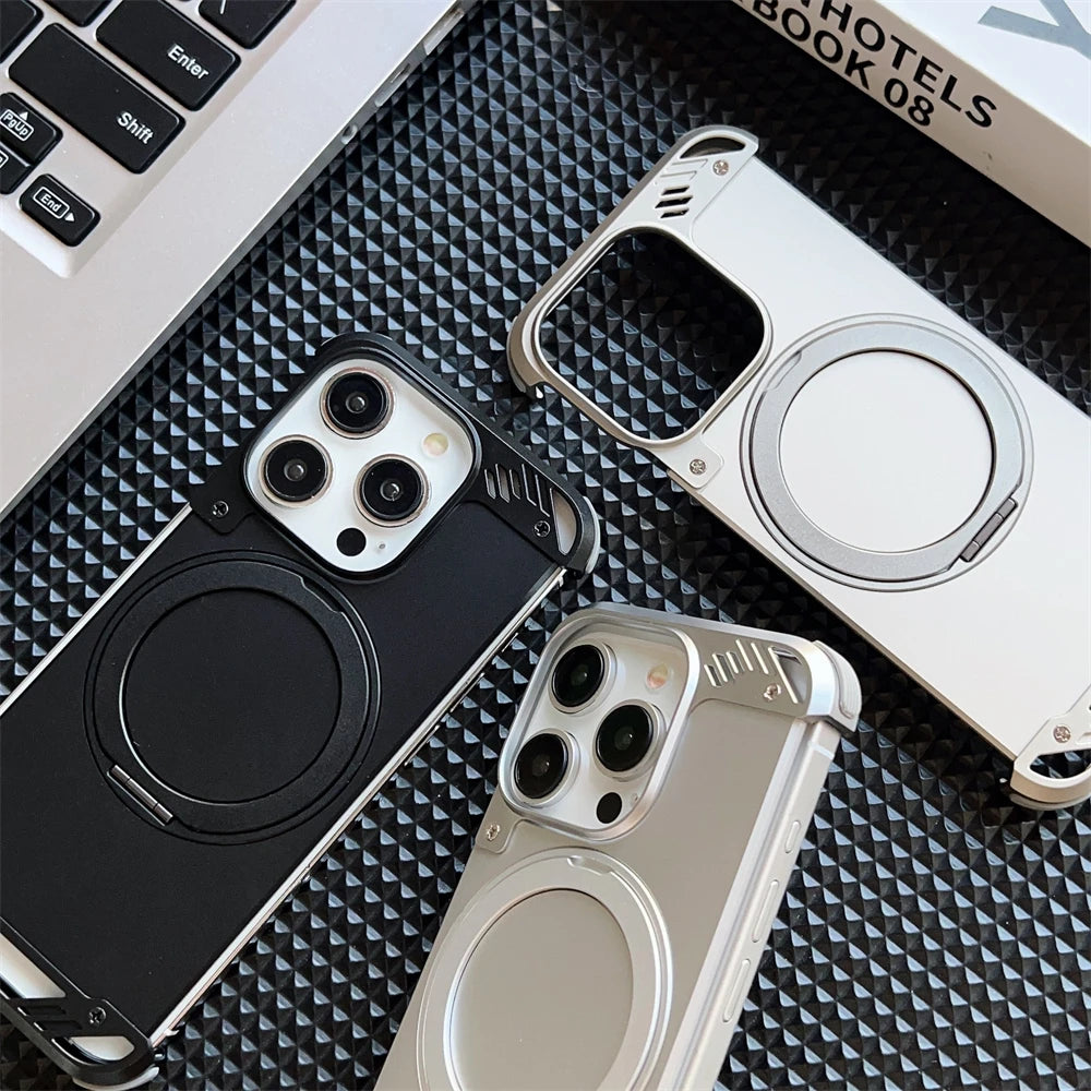 Shockproof Case with 360° Magnetic Metal Holder For iPhone Series