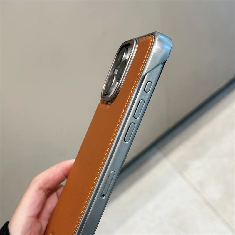 Leather Frameless Case For iPhone Series
