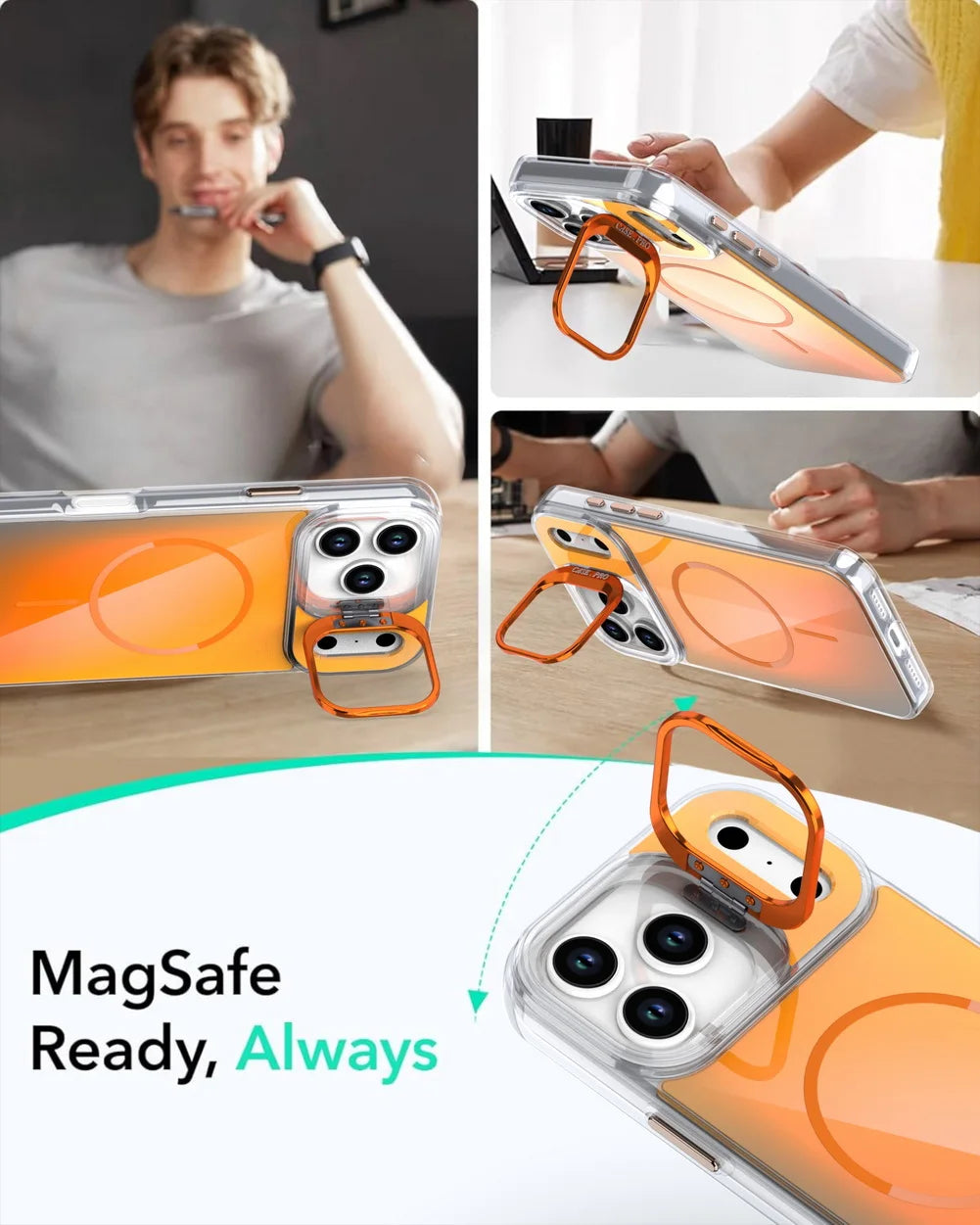 Clear MagSafe Stand Case
