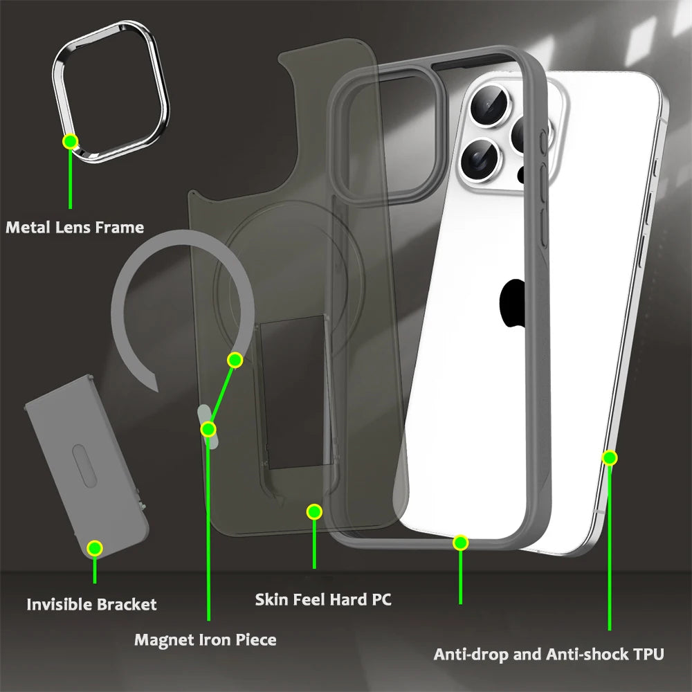 Full Protection Magsafe Case with Stand For iPhone