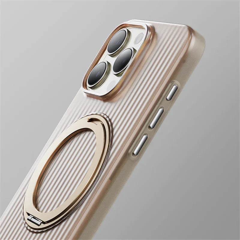 Shockproof Magnetic Case with Metal Ring for iPhone Series