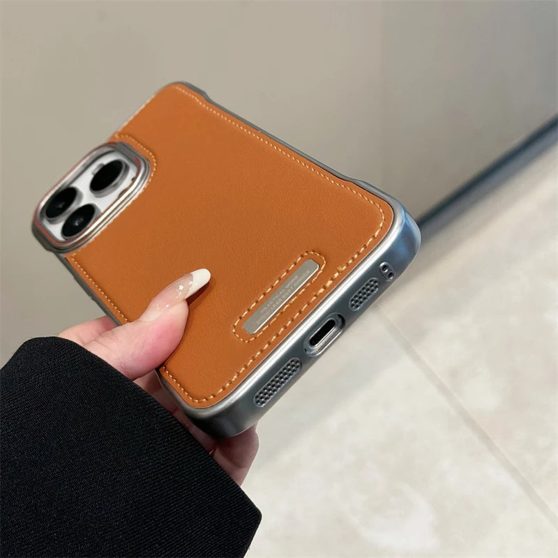 Leather Frameless Case For iPhone Series