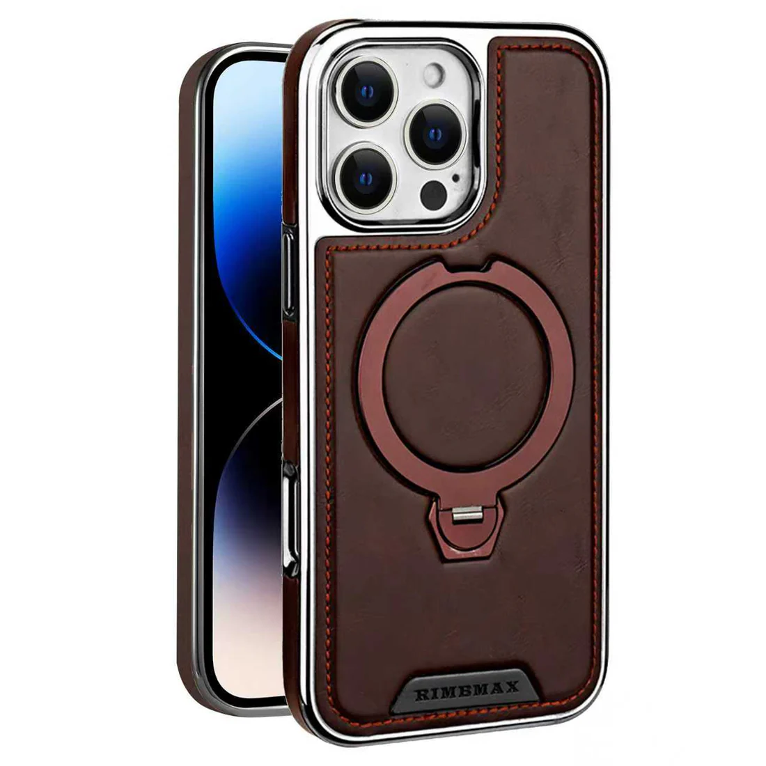 Luxury Leather Magnetic Ring Stand Case
