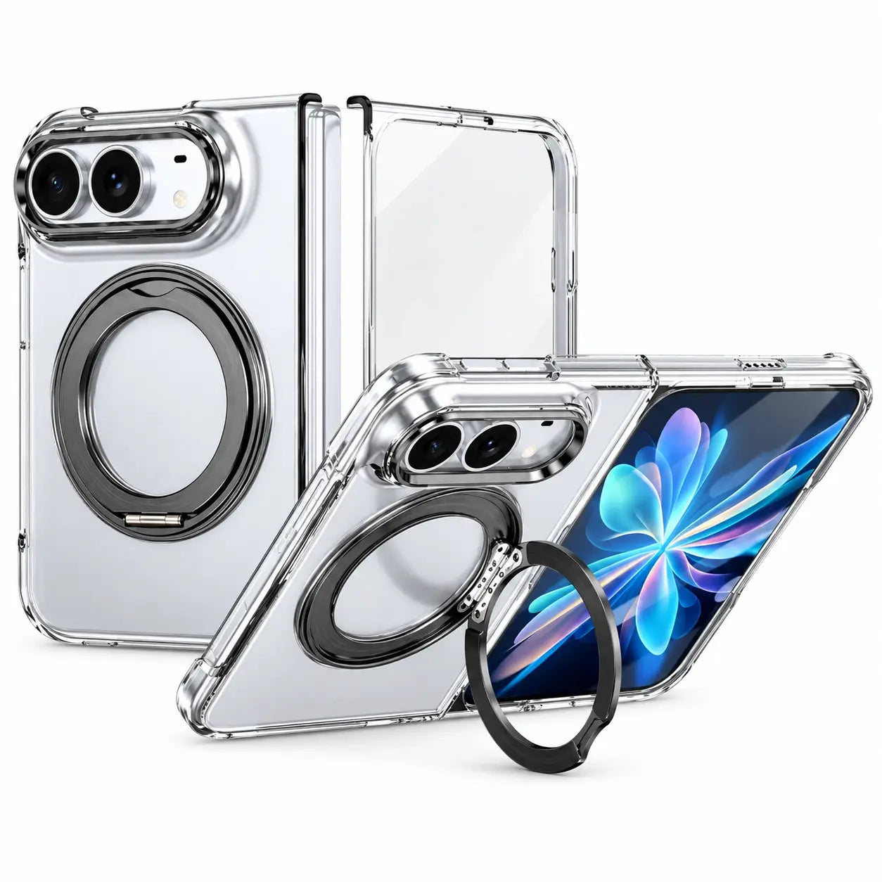 Clear Magnetic Ring Stand Case for iPhone Ultra