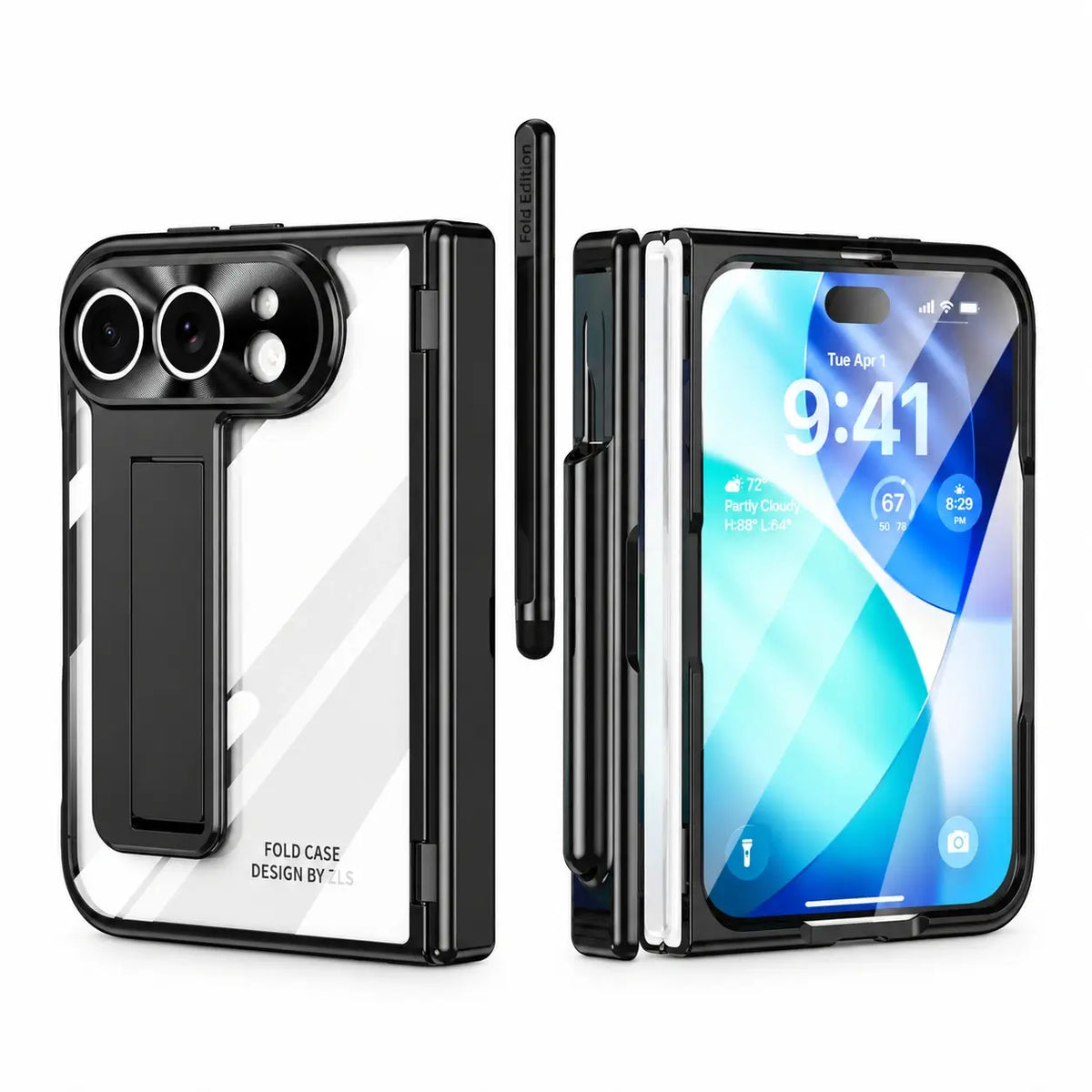 Clear Kickstand Case With Pen Slot for iPhone Ultra