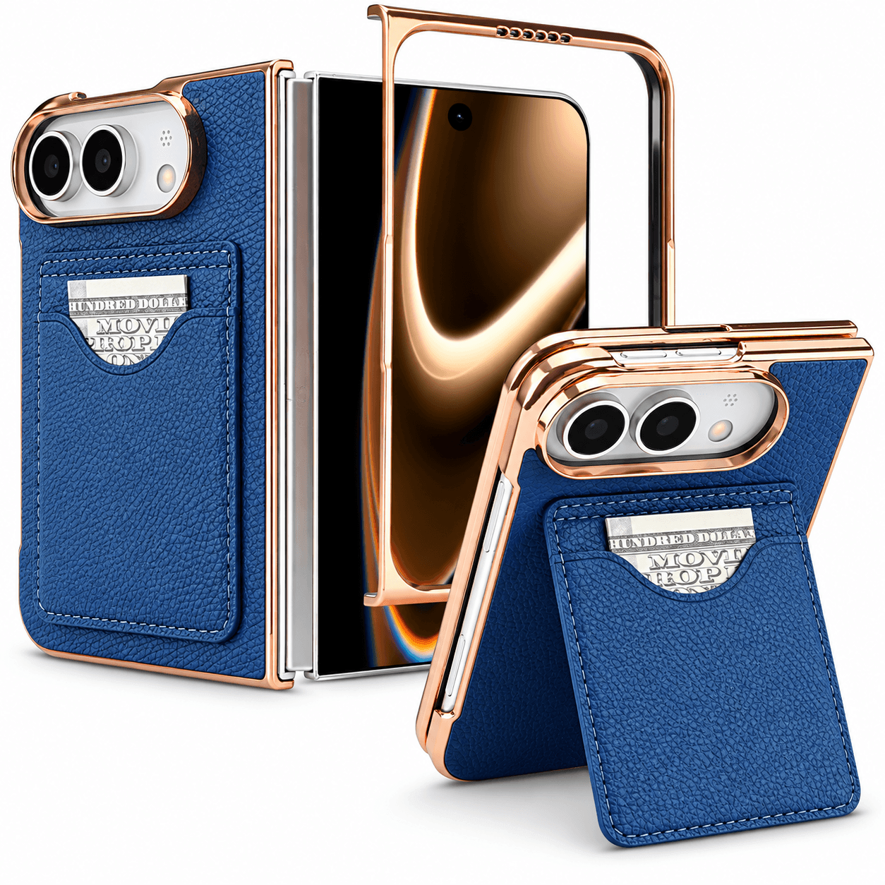 Premium Leather Wallet Kickstand Case for iPhone Ultra