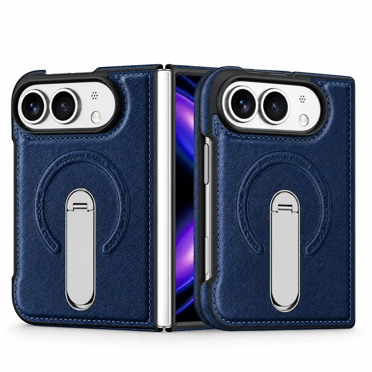 Luxury Leather Magnetic Ring Stand Case for iPhone Ultra