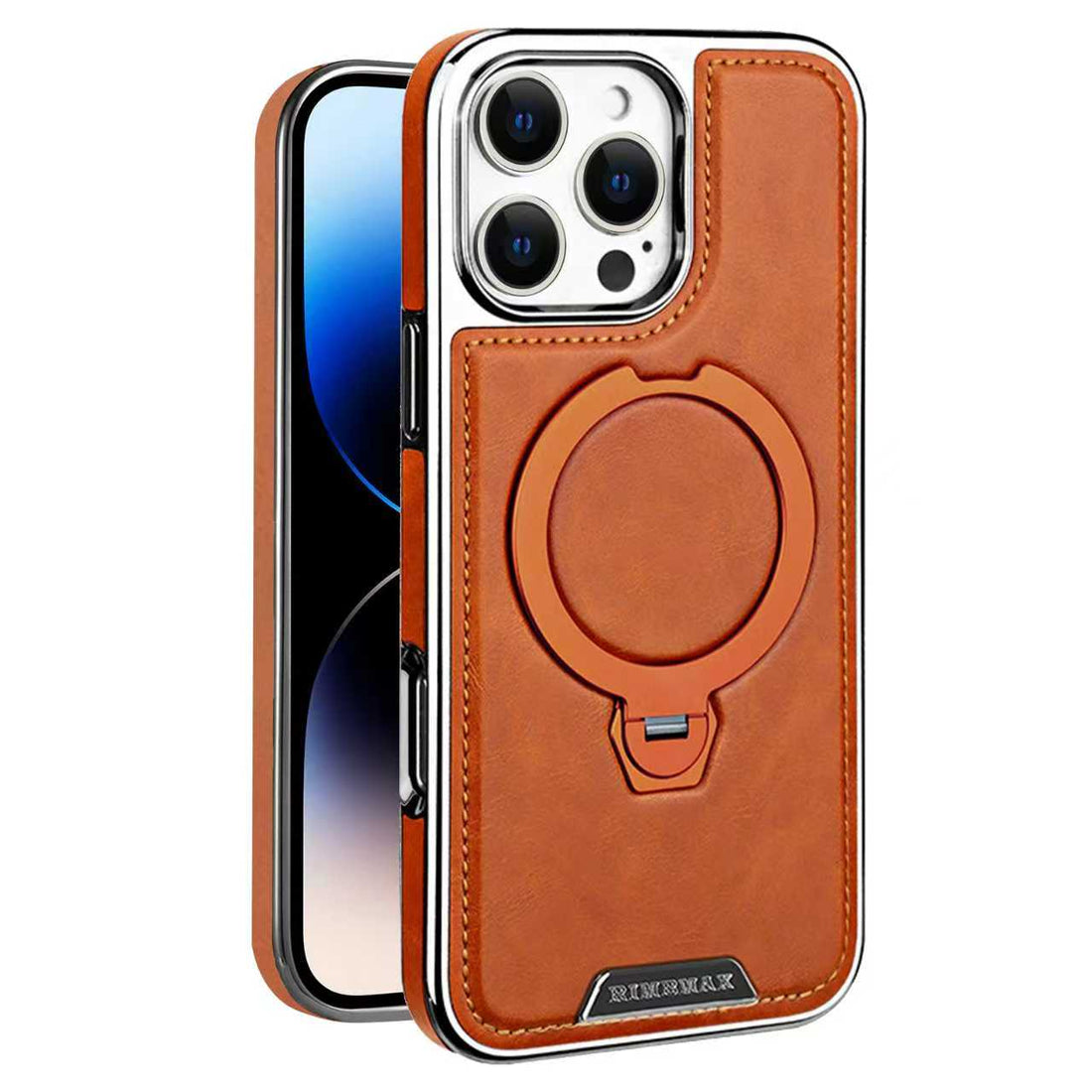 Luxury Leather Magnetic Ring Stand Case