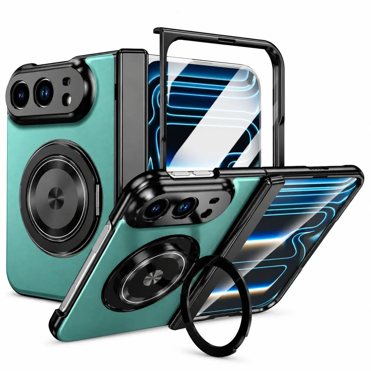 Magnetic Ring Stand Case with Screen Protector for iPhone Ultra