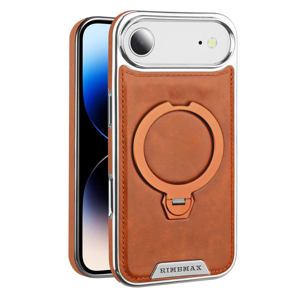 Luxury Leather Magnetic Ring Stand Case