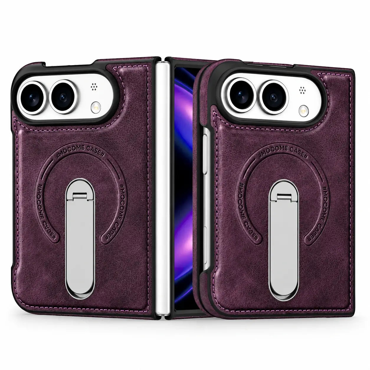 Luxury Leather Magnetic Ring Stand Case for iPhone Ultra
