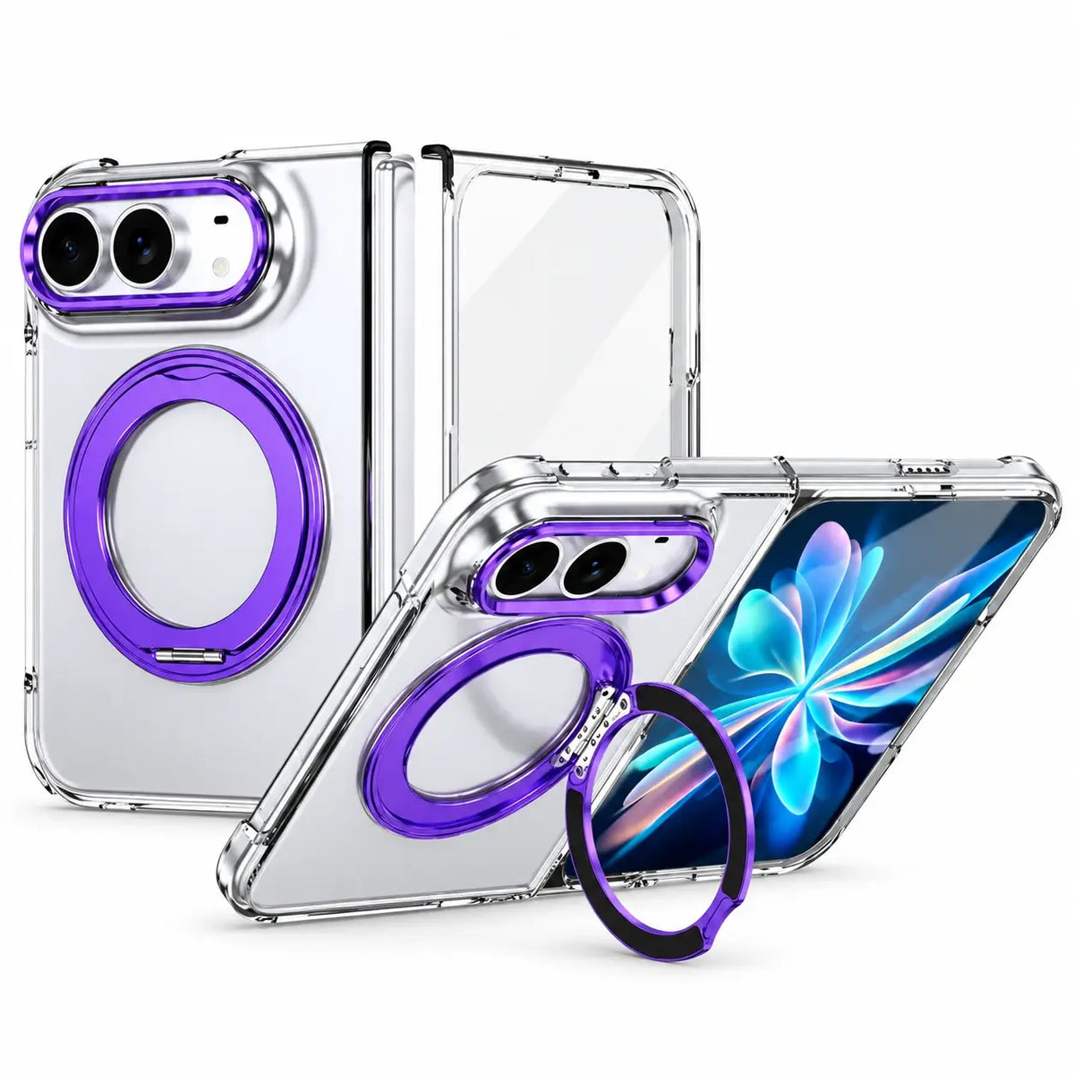 Clear Magnetic Ring Stand Case for iPhone Ultra