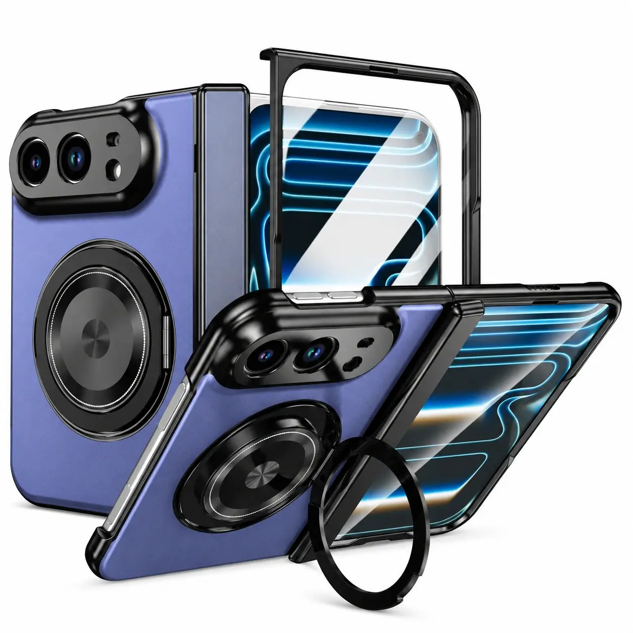 Magnetic Ring Stand Case with Screen Protector for iPhone Ultra