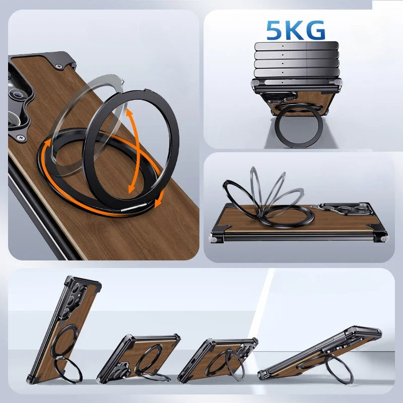 Natural Wood MagSafe Stand Case