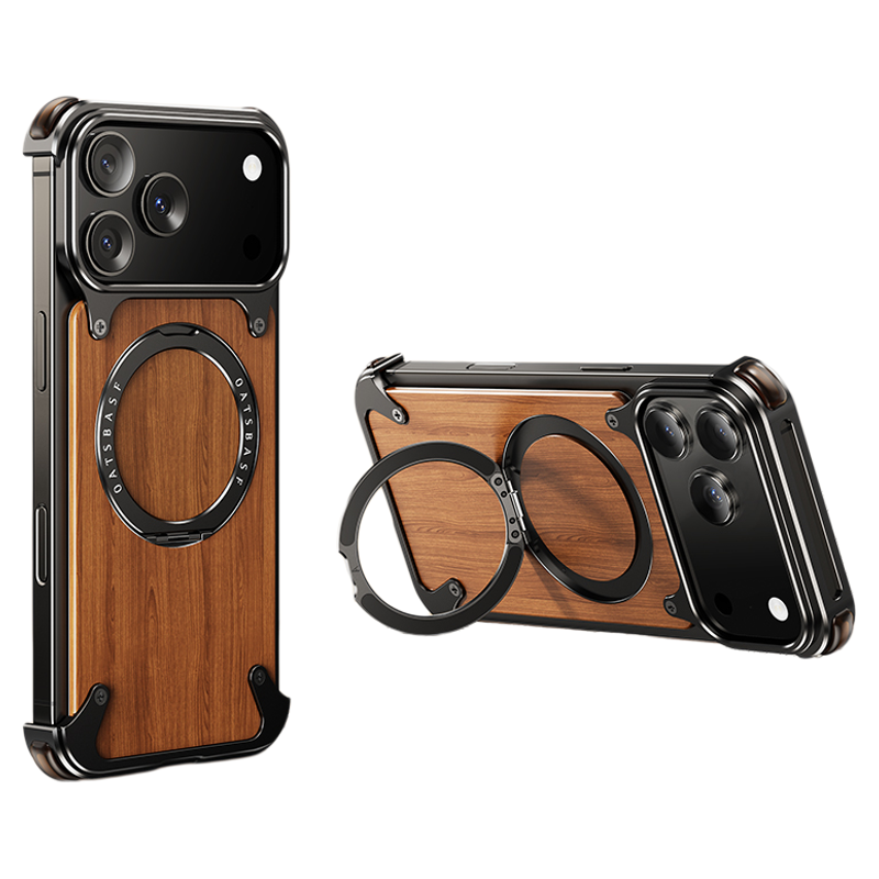 Natural Wood MagSafe Stand Case