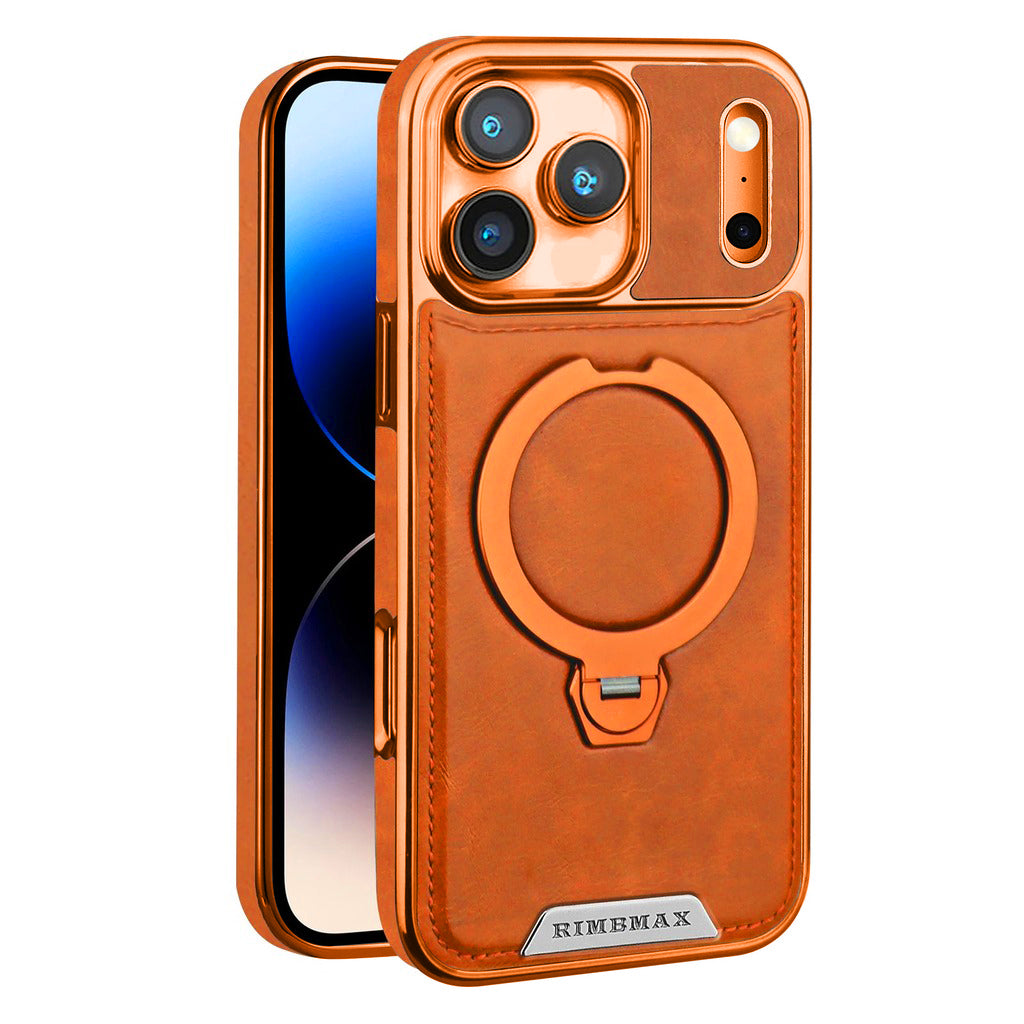 Luxury Leather Magnetic Ring Stand Case