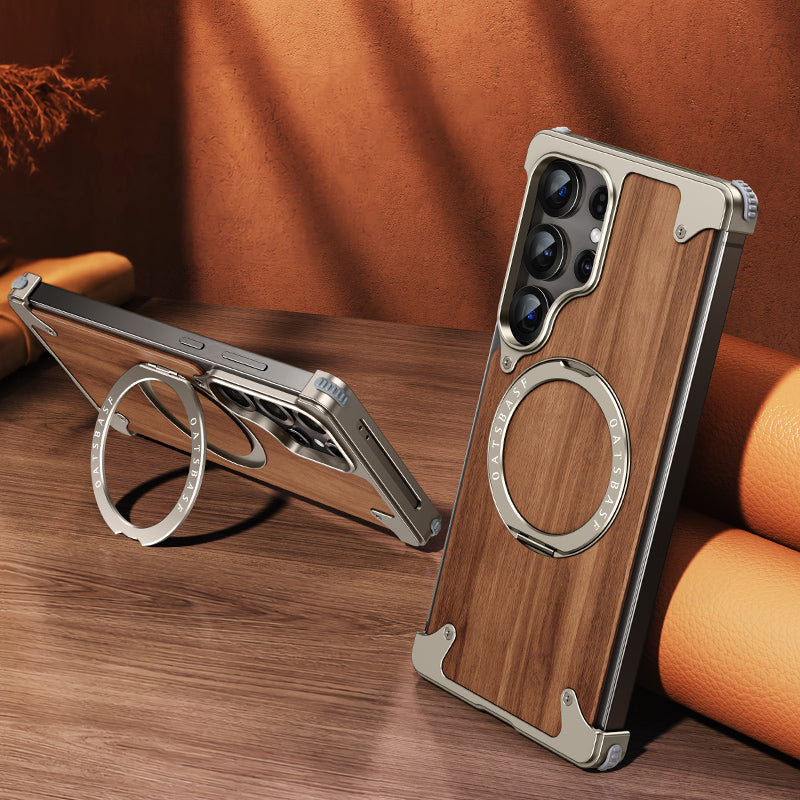 Natural Wood MagSafe Stand Case