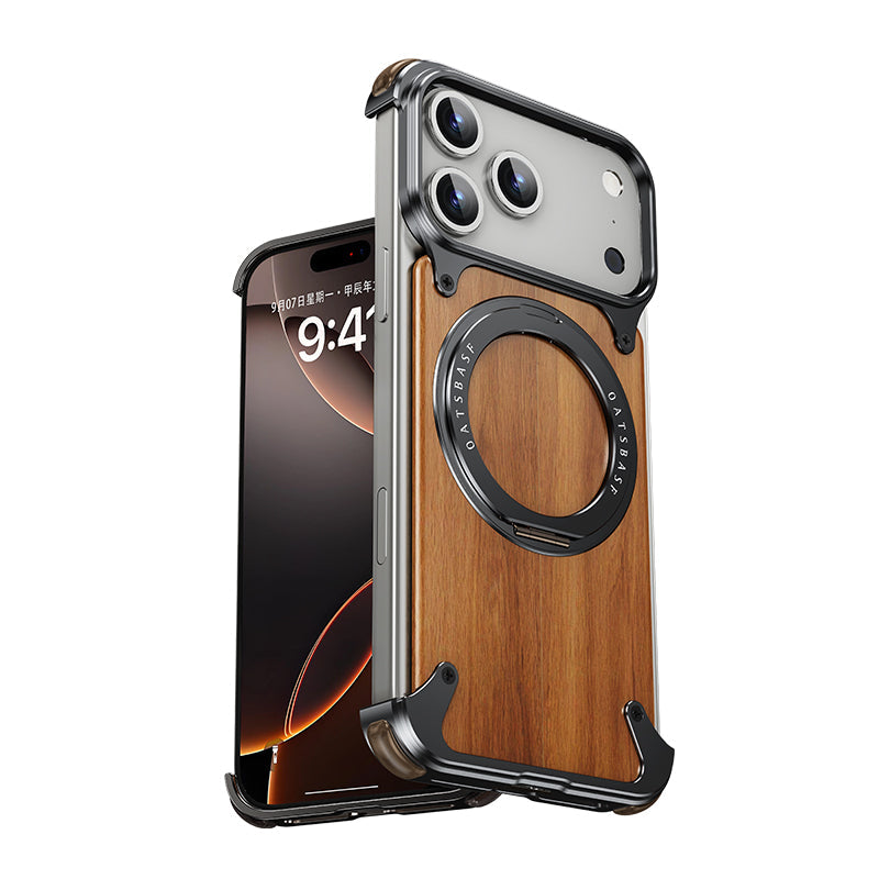 Natural Wood MagSafe Stand Case