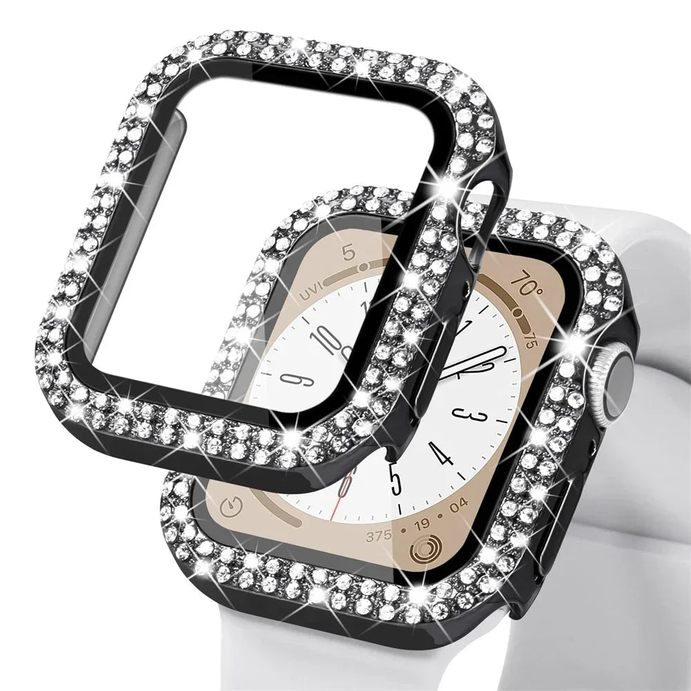 Double Rhinestone Apple Watch Case with Screen Protector