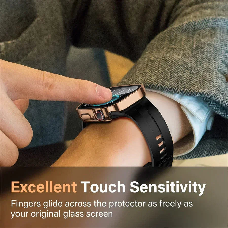 Metal Frame Apple Watch Screen Protector Case