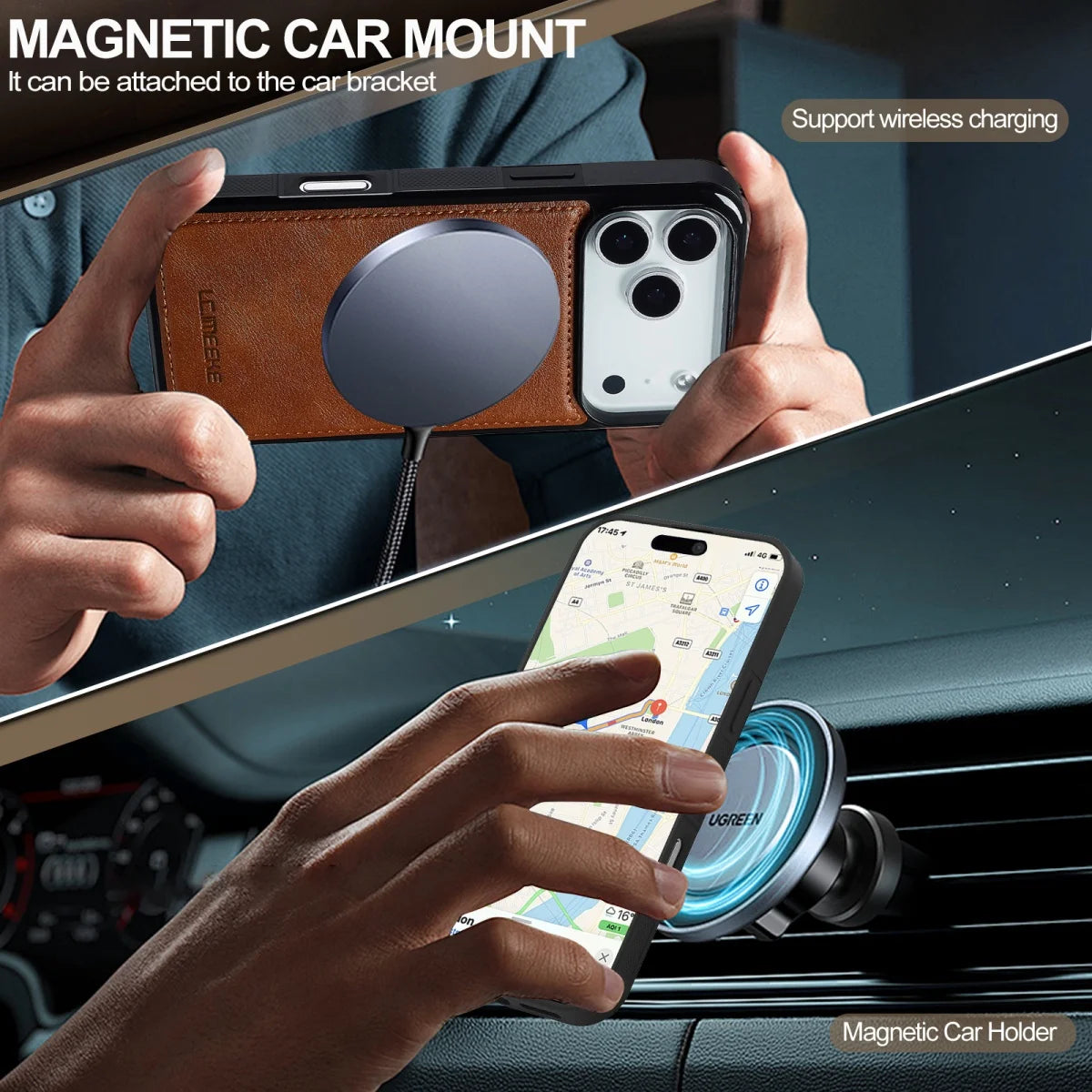 Luxury Leather Magnetic Case for iPhone  Series