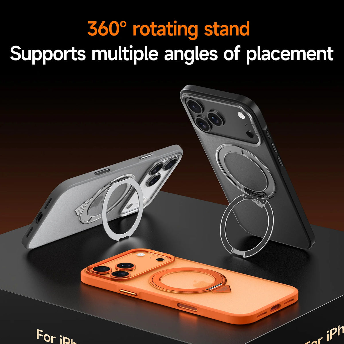 Magnetic Rotating Ring Stand Case for iPhone  Series
