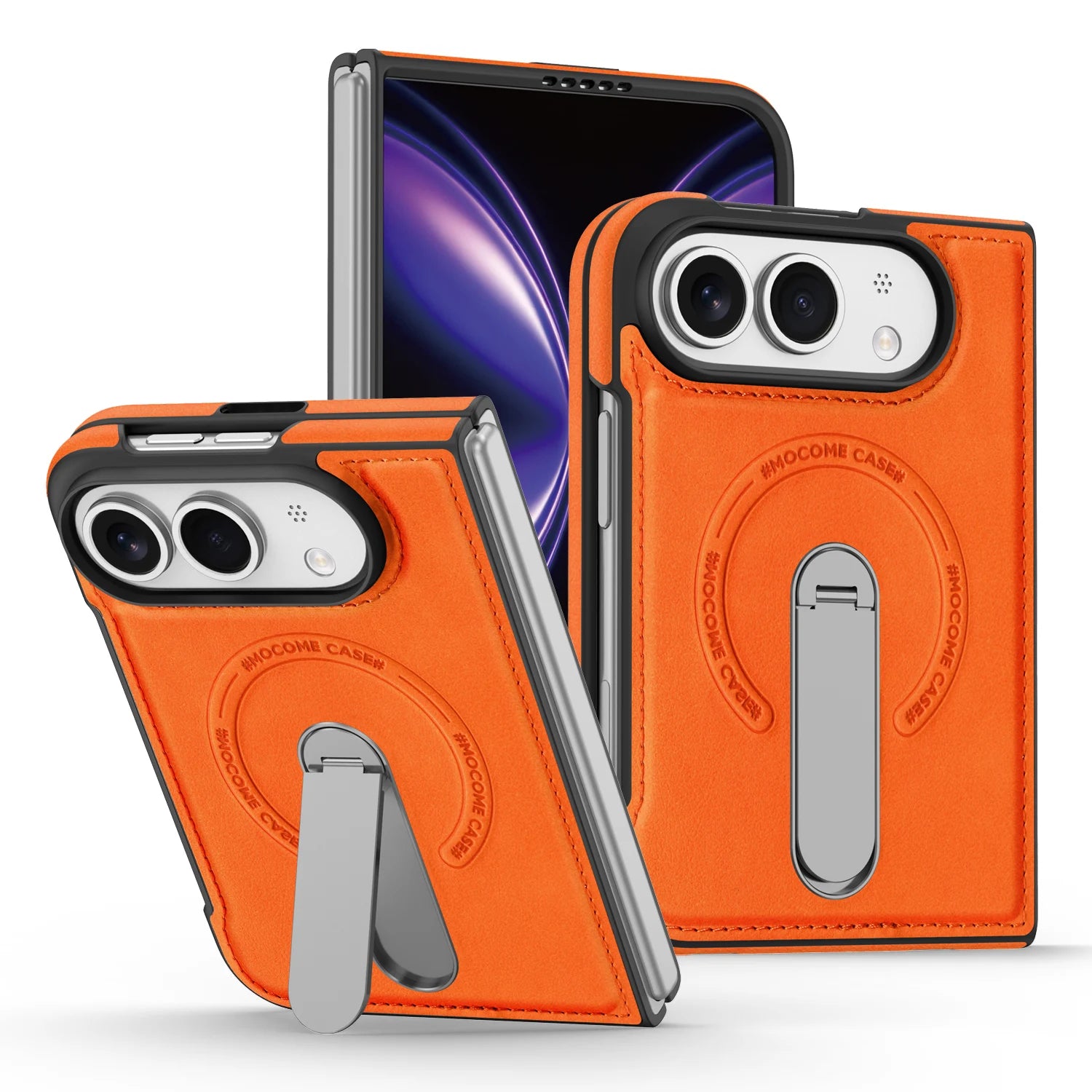 Luxury Leather Magnetic Ring Stand Case for iPhone Ultra