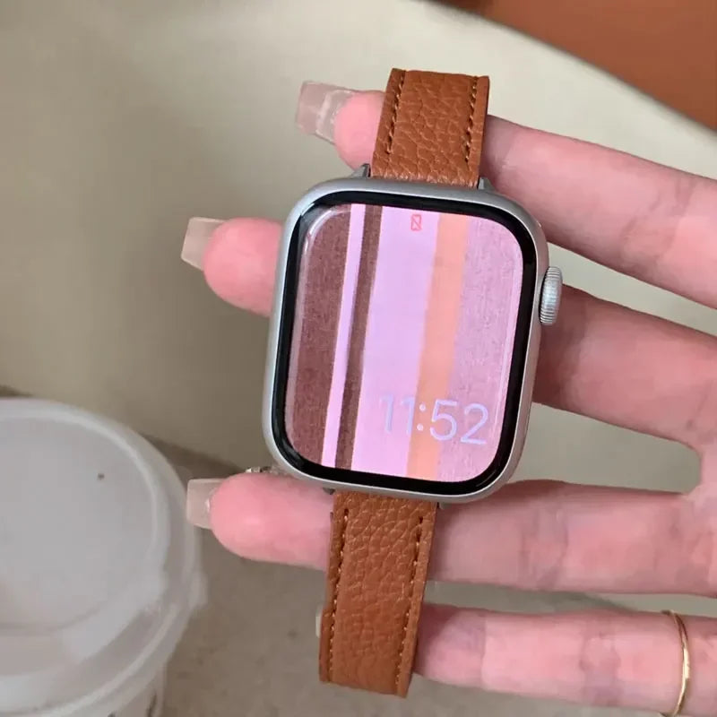 Leather Slim Strap For Apple Watch