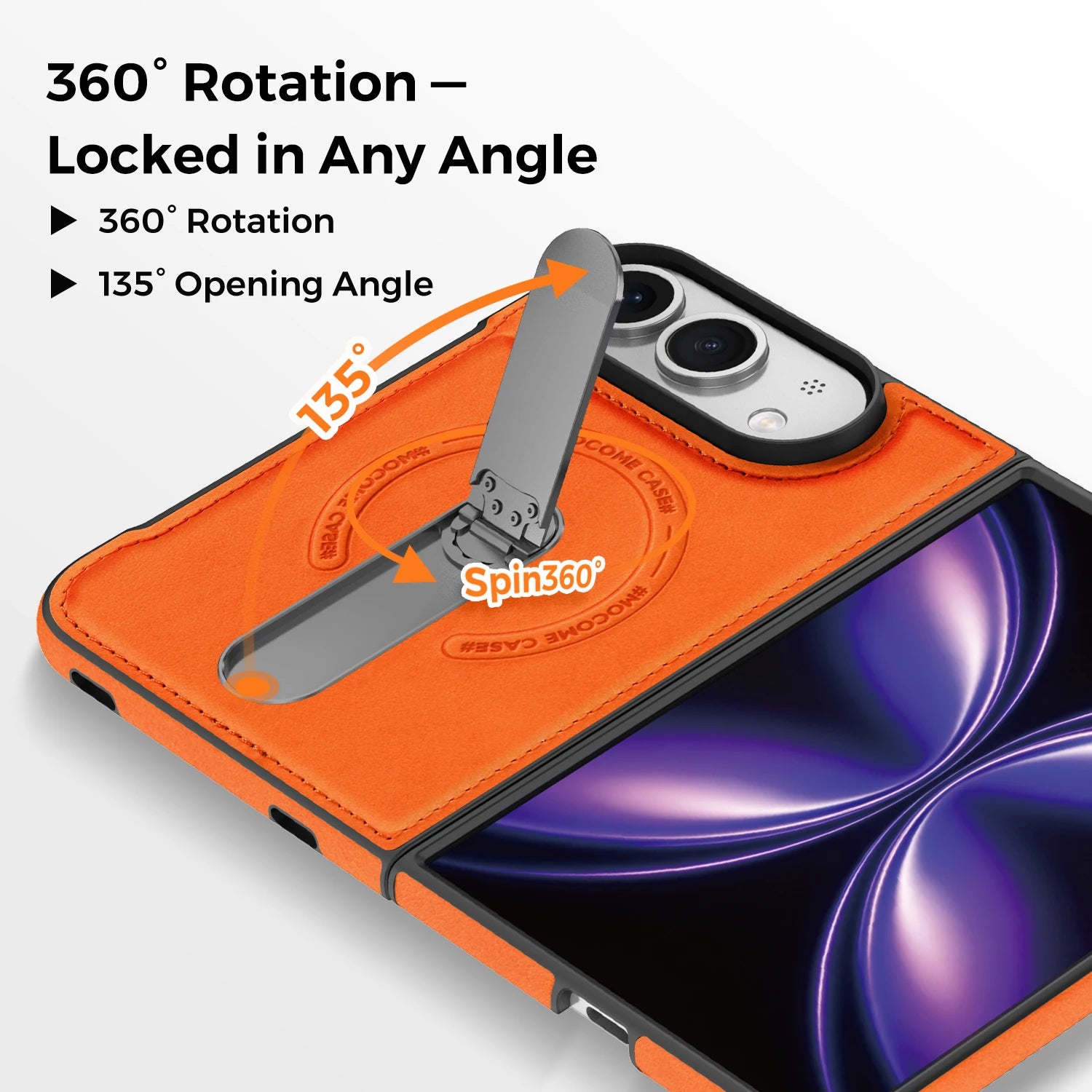 Luxury Leather Magnetic Ring Stand Case for iPhone Ultra