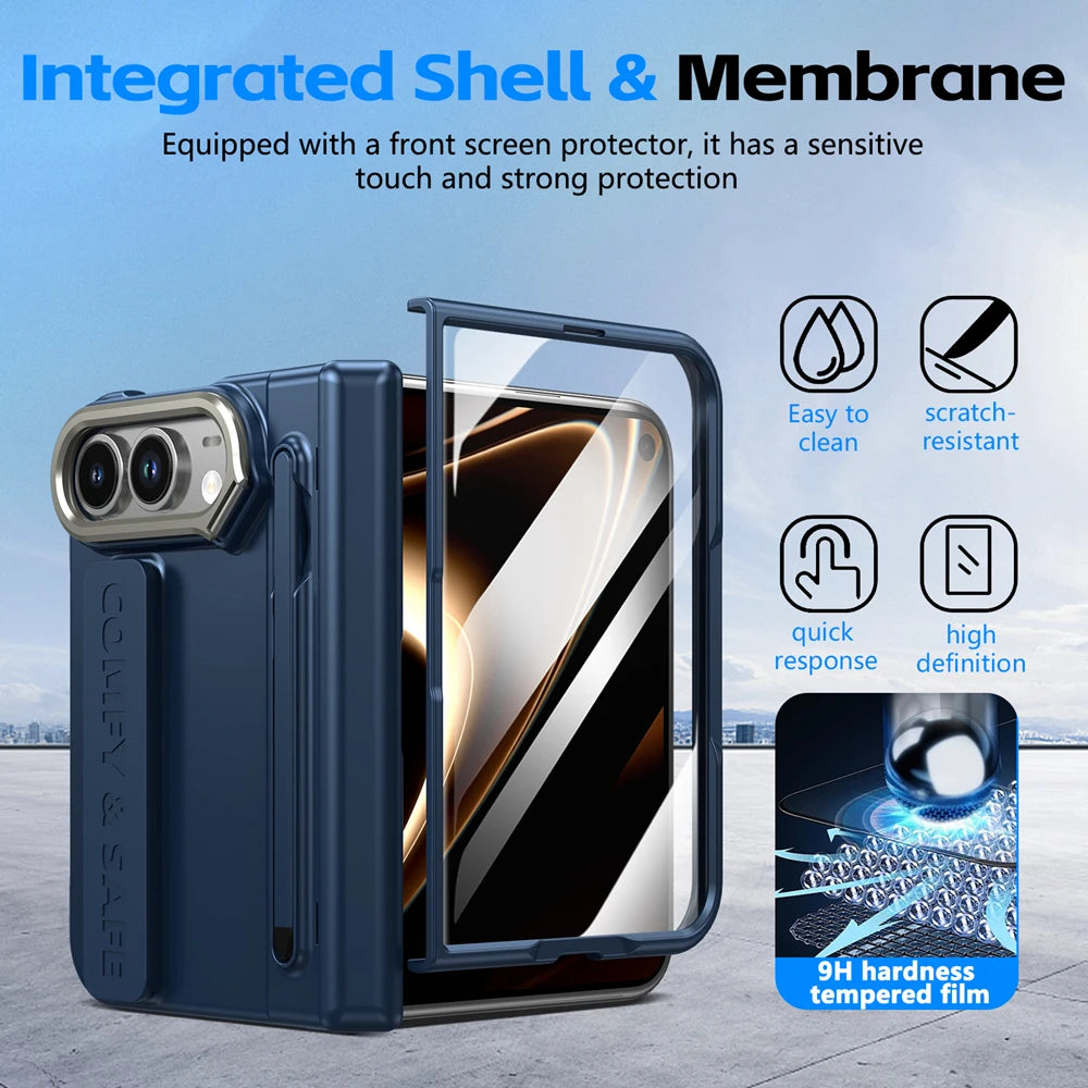 Hinge Protection Kickstand Case with Stylus for iPhone Ultra