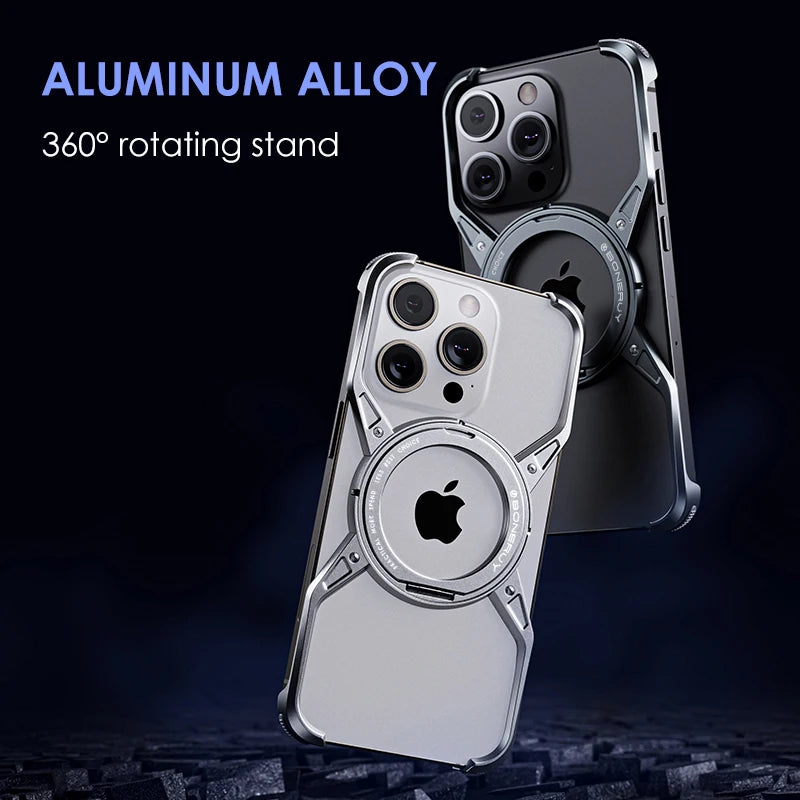 Magnetic Aluminium Case with Stand For iPhone Series