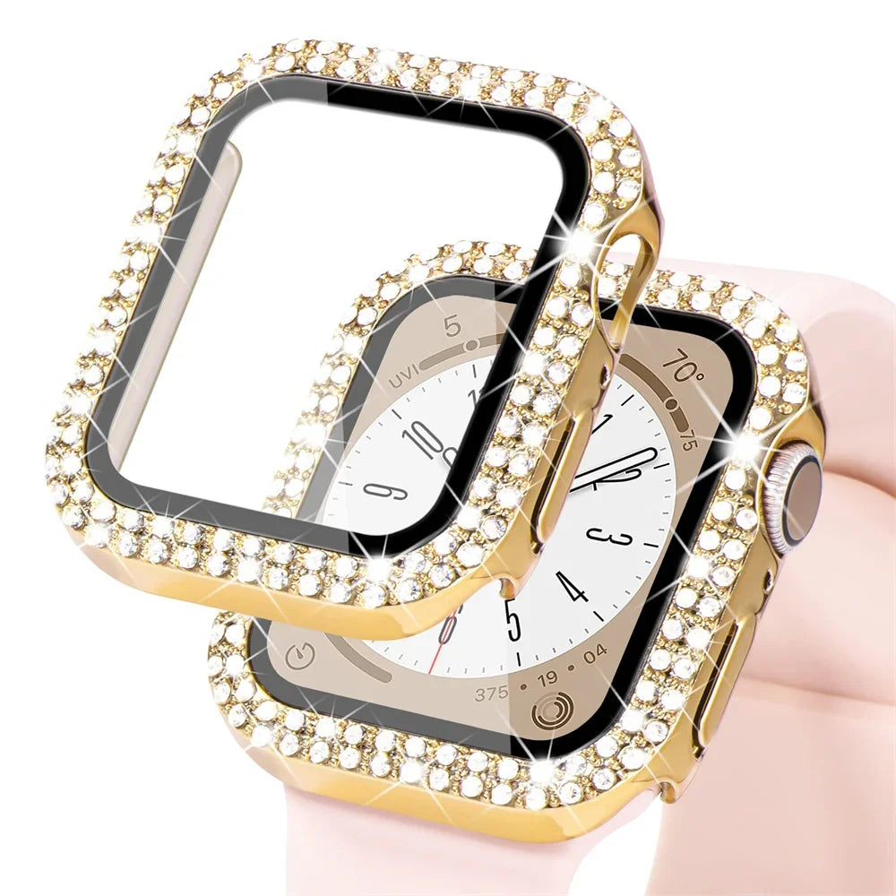 Double Rhinestone Apple Watch Case with Screen Protector