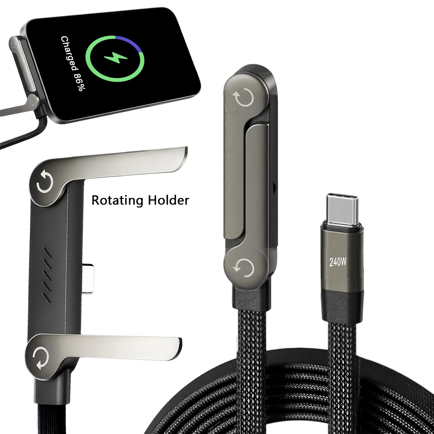 FoldStand Pro 3-in-1 Fast Charging Cable - Bella Straps