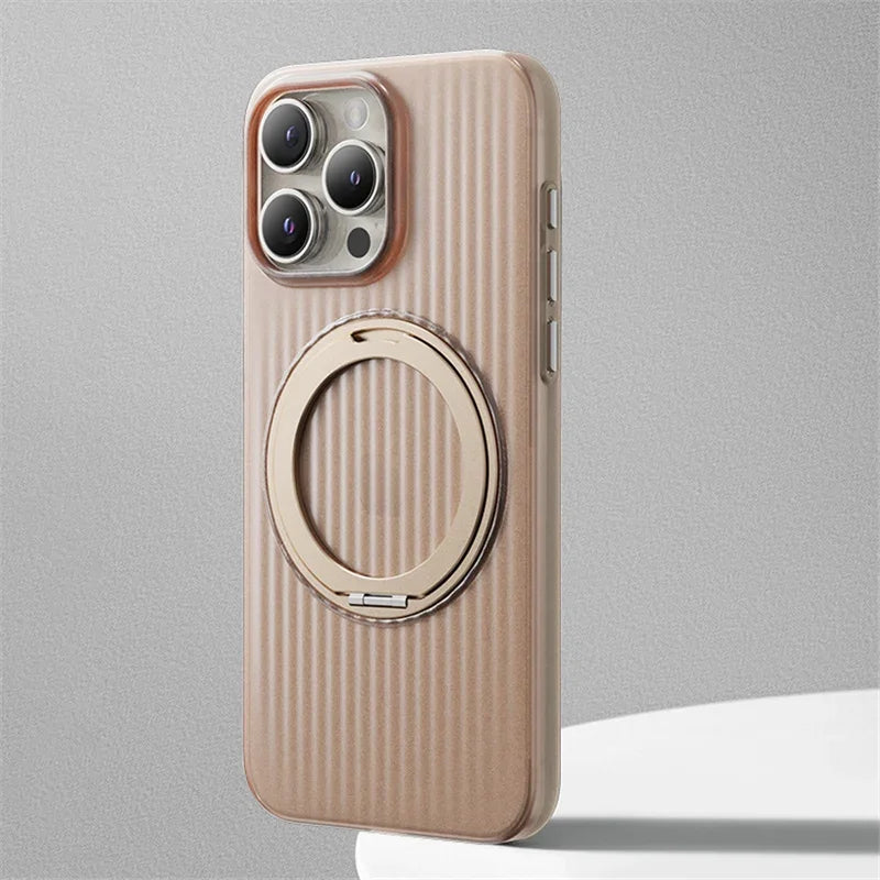 Shockproof Magnetic Case with Metal Ring for iPhone Series