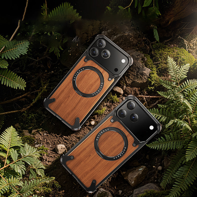Natural Wood MagSafe Stand Case