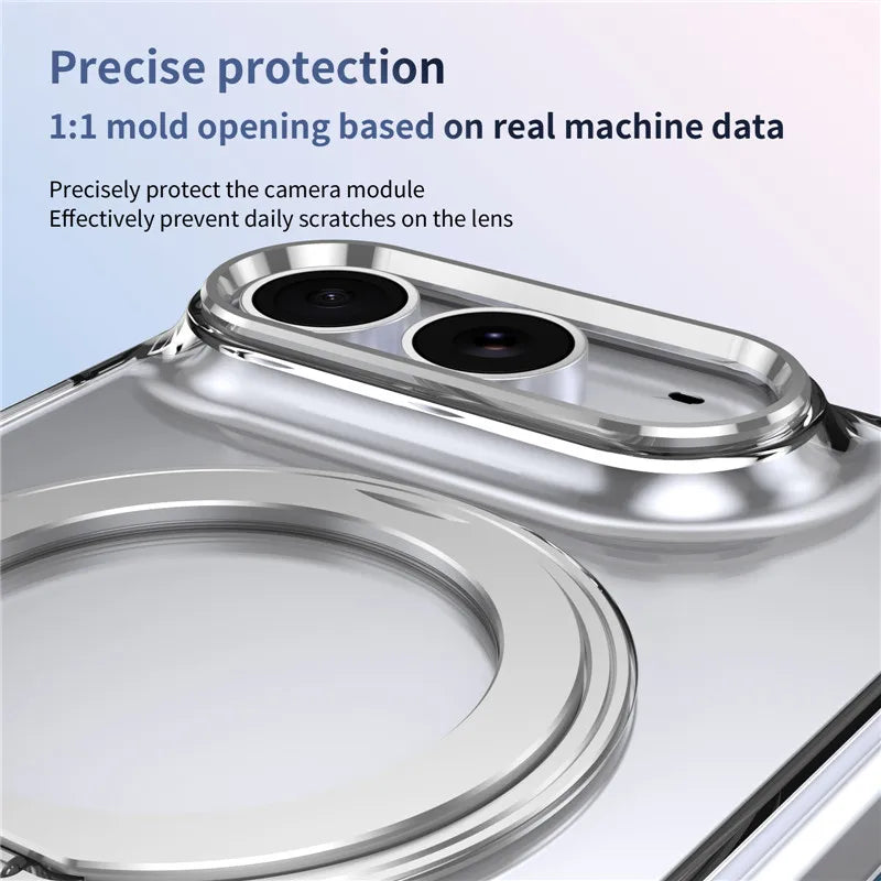 Clear Magnetic Ring Stand Case for iPhone Ultra