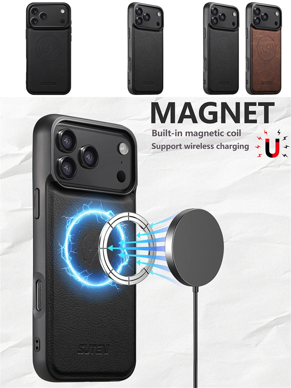 Premium Leather Magnetic Case