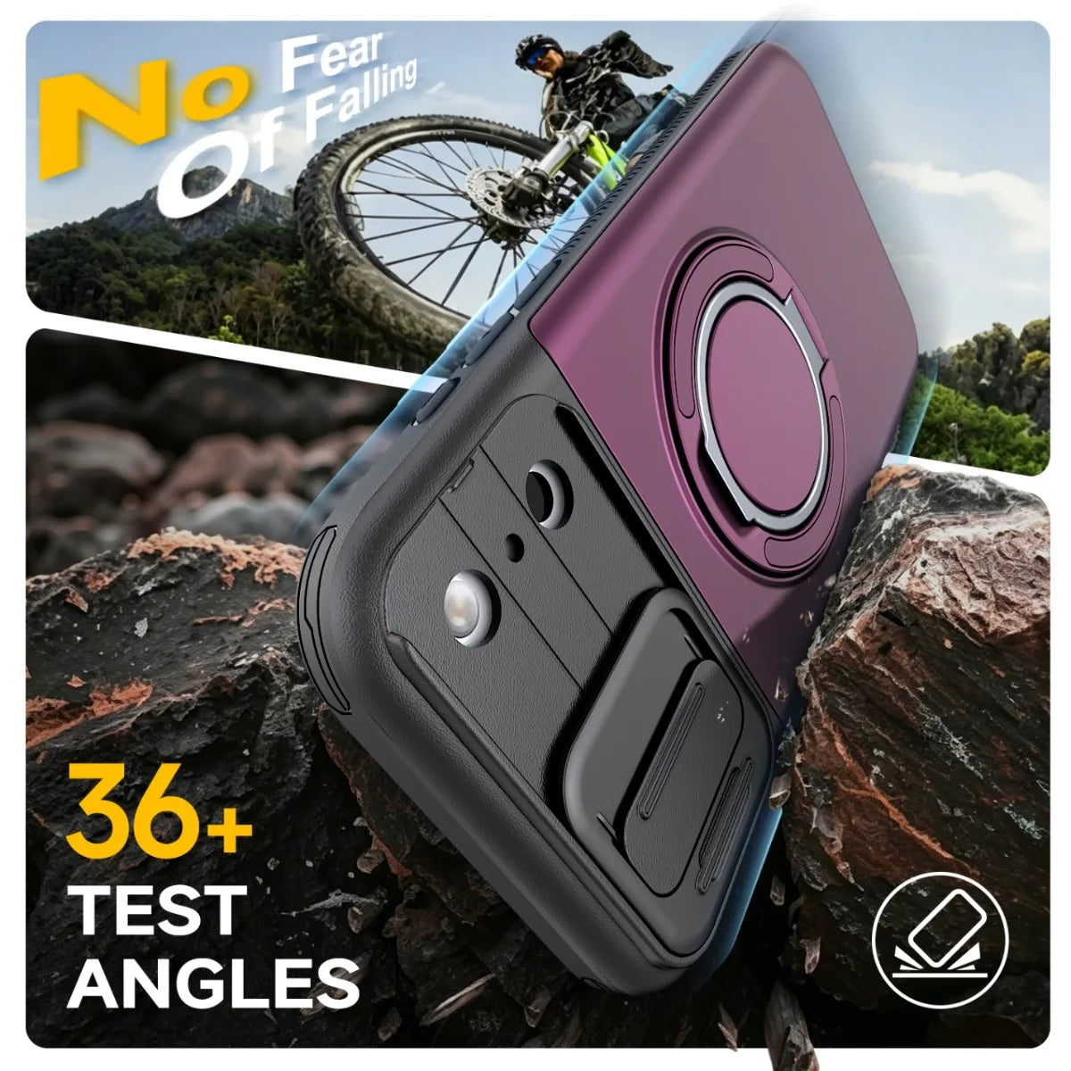 Rugged Card Holder Ring Stand Case for iPhone Series