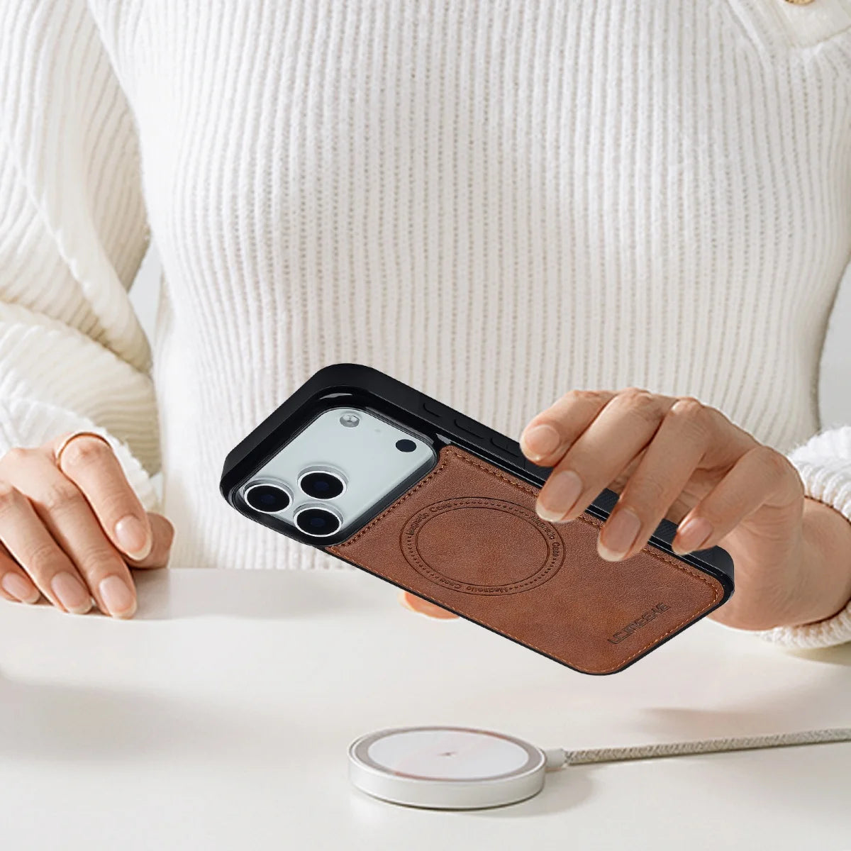 Luxury Leather Magnetic Case for iPhone  Series