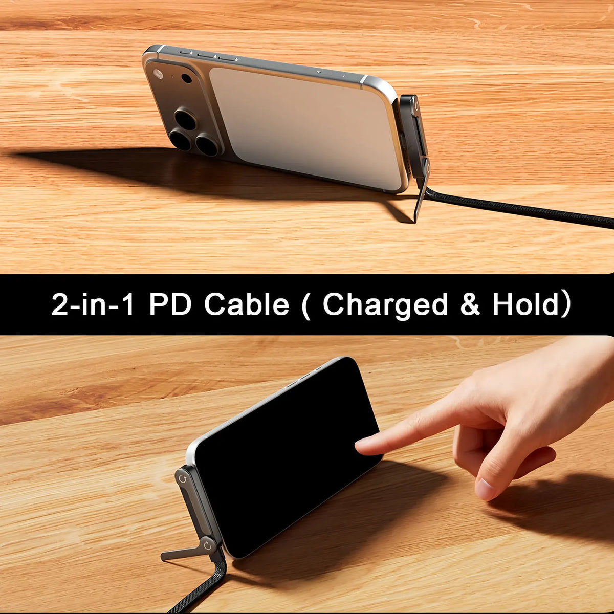 FoldStand Pro 3-in-1 Fast Charging Cable - Bella Straps