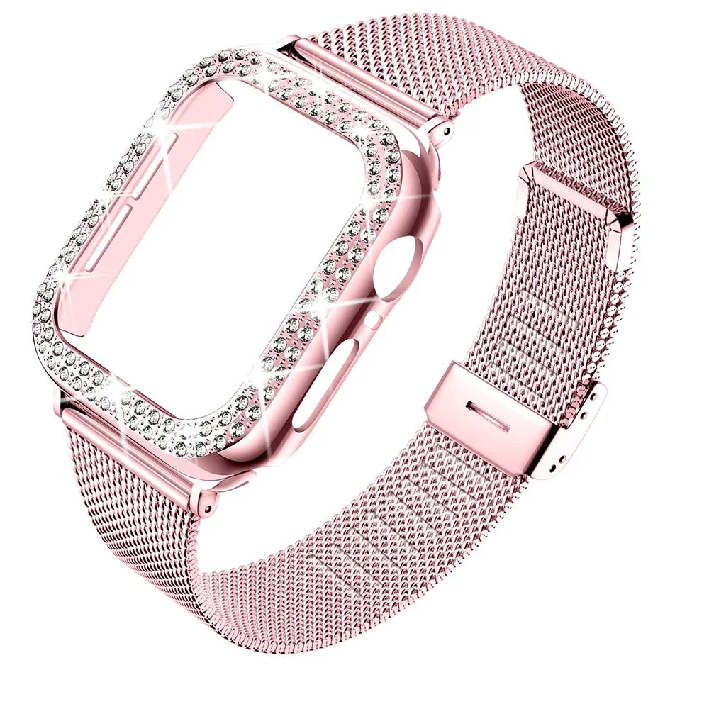 Luxury Apple Watch Case & Milanese Band Set