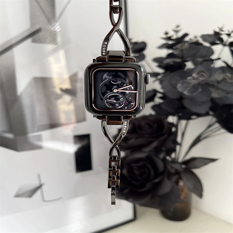 Diamond Stainless Steel Strap For Apple Watch