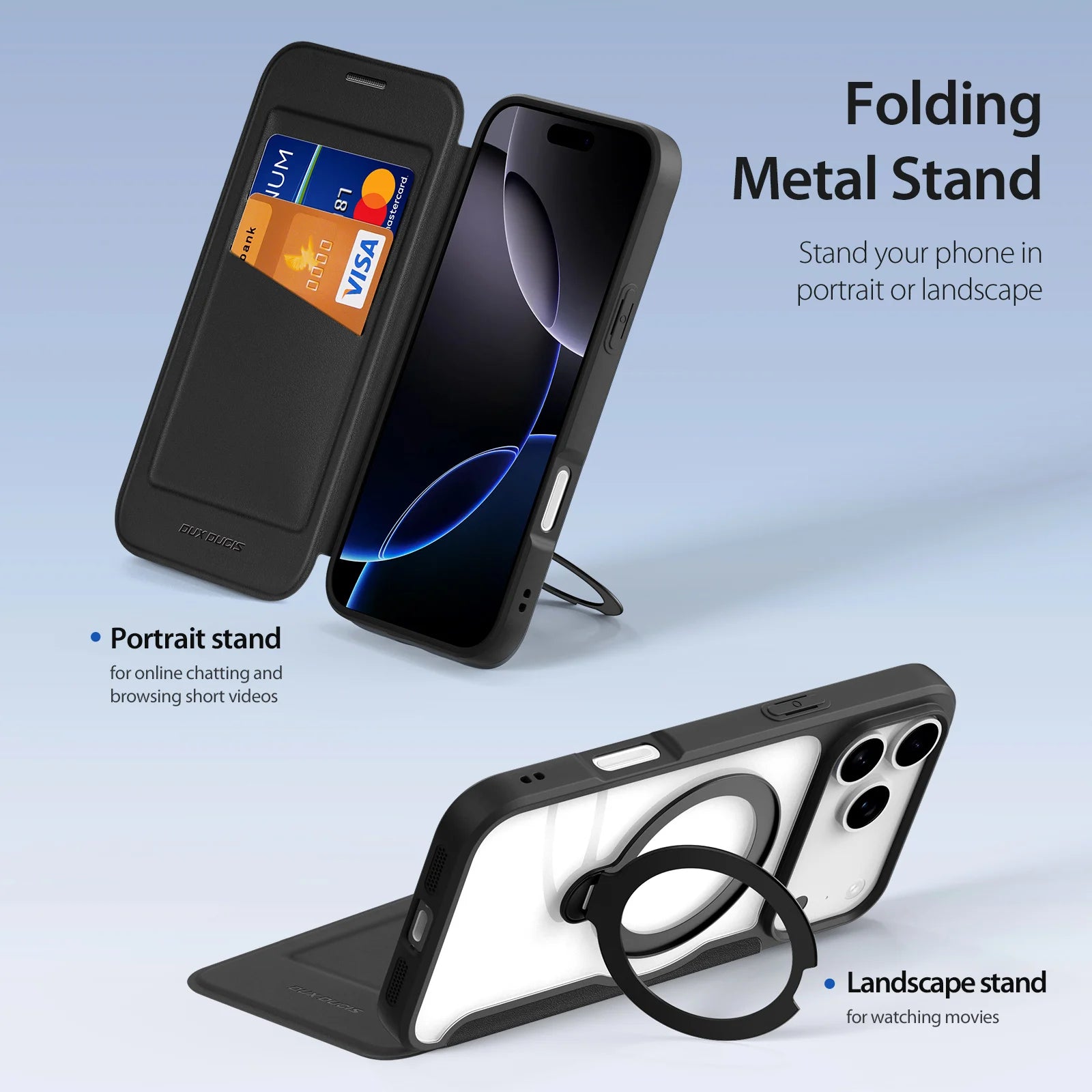 Magnetic Case with Ring Stand & Card Holder - Bella Straps