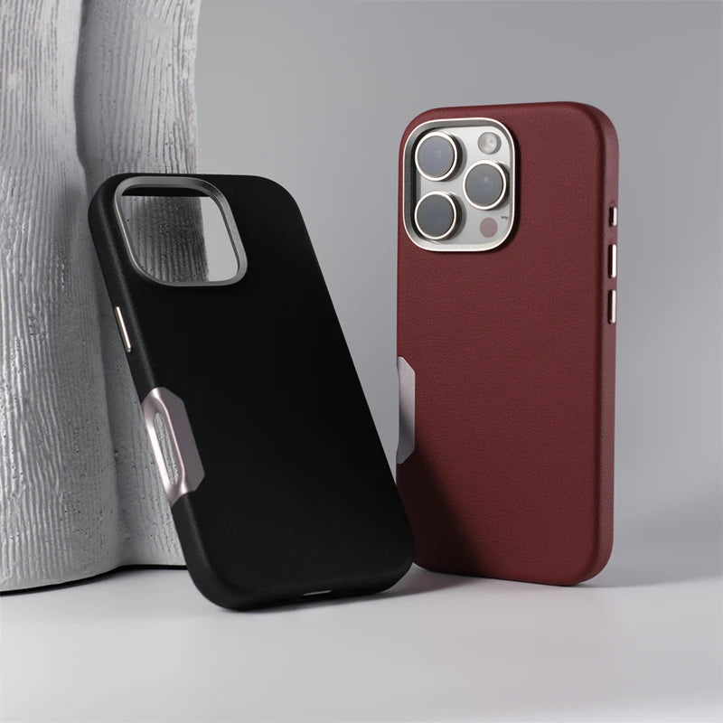 Leather Case with Wireless Charging For iPhone Series